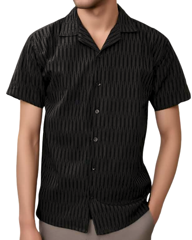 TEXTURED CUBAN COLLAR SHIRTS
