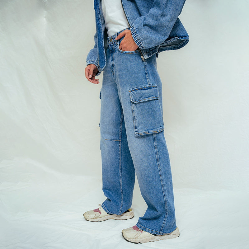 WIDE LEG CARGO DENIM - UNISEX