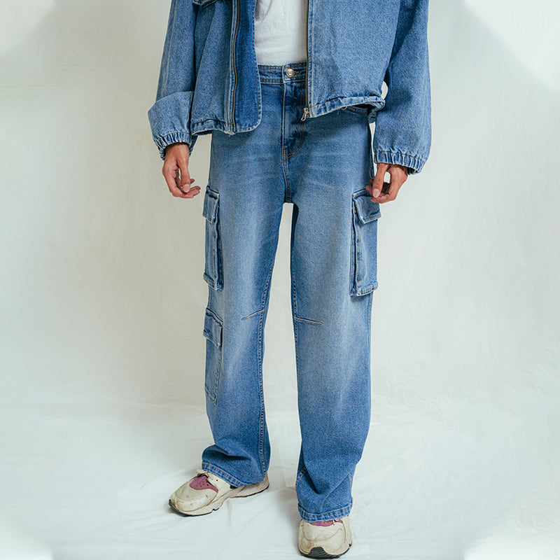 WIDE LEG CARGO DENIM - UNISEX