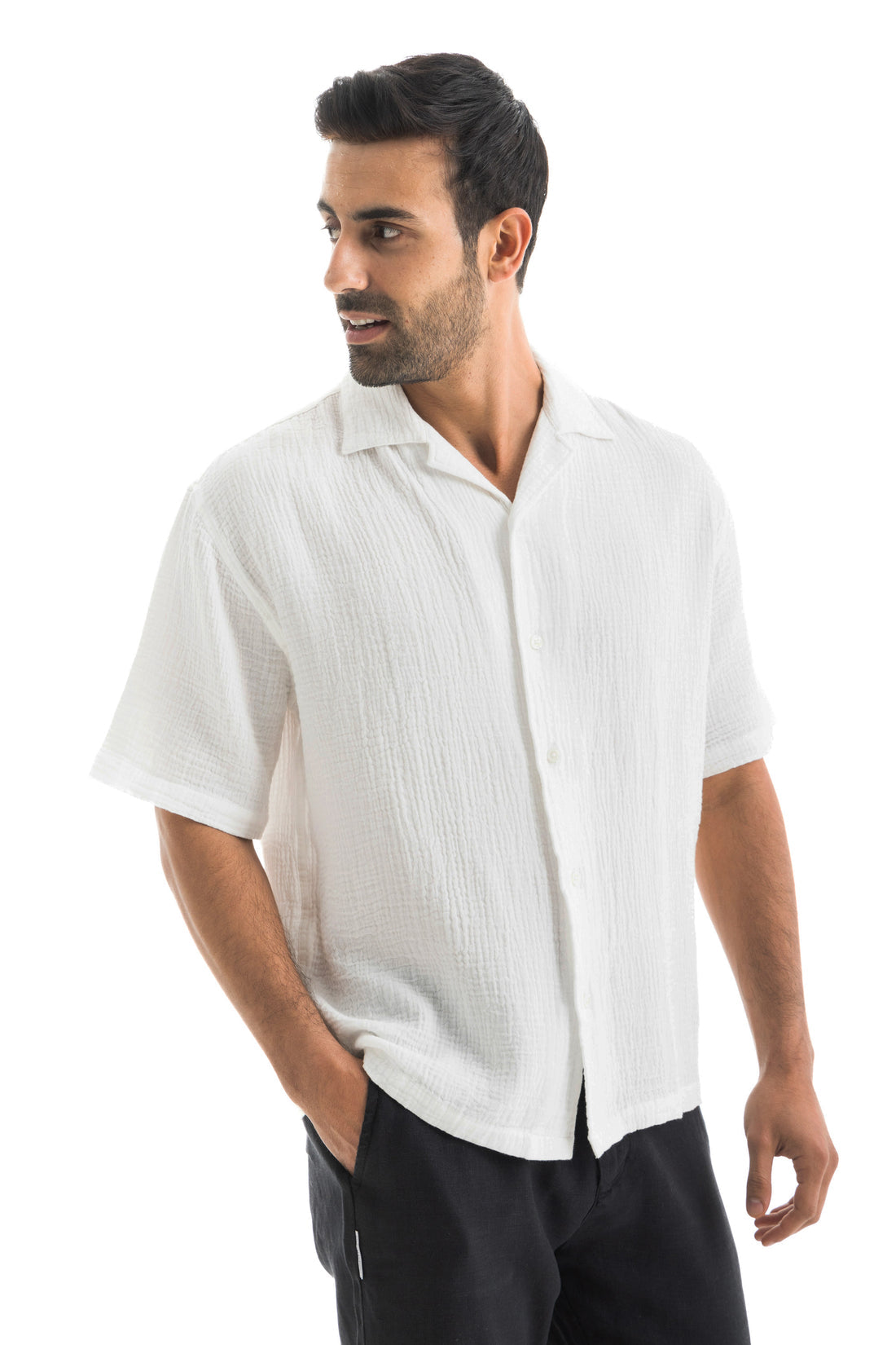 TEXTURED CUBAN COLLAR SHIRTS