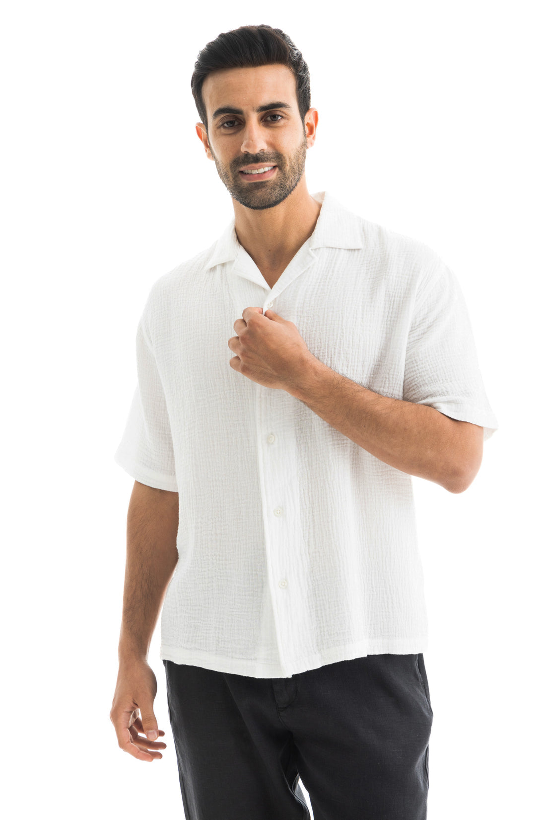TEXTURED CUBAN COLLAR SHIRTS