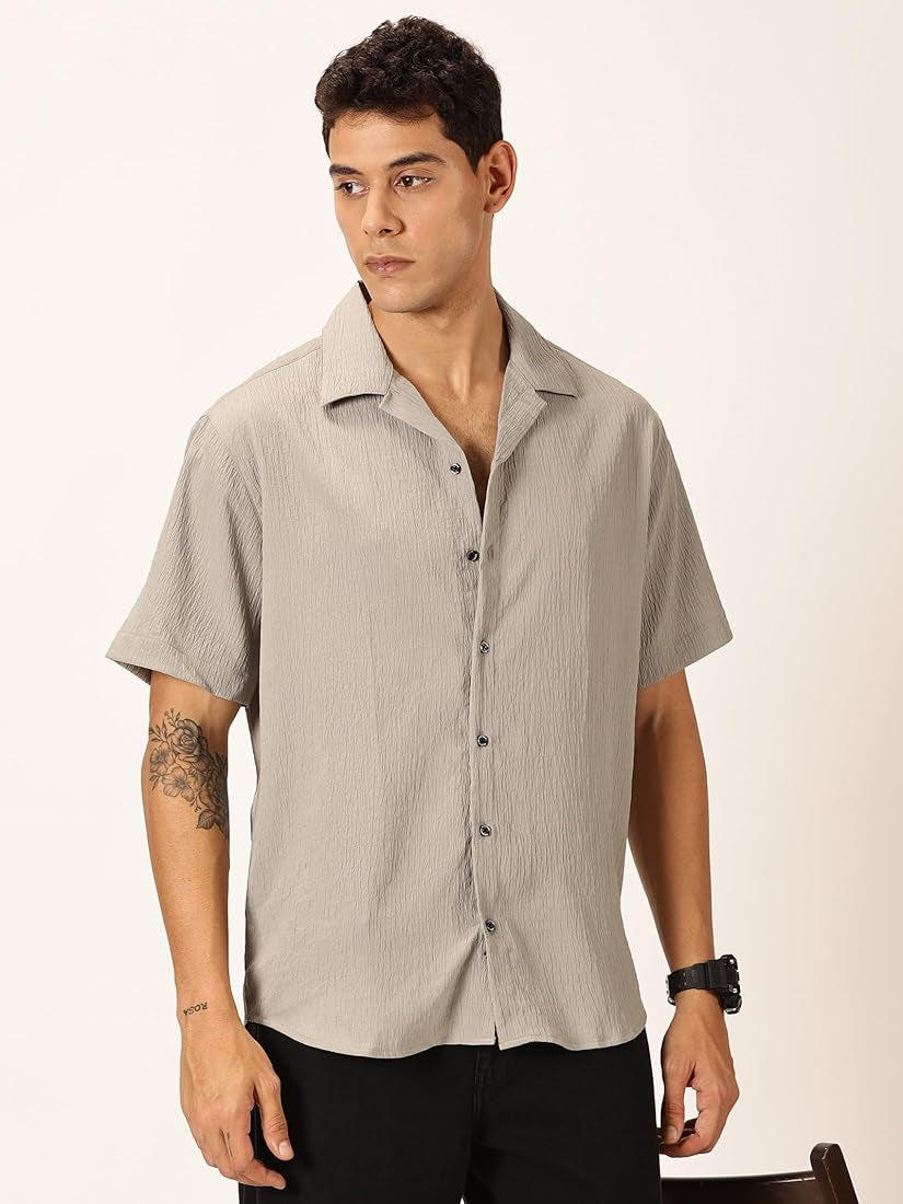 TEXTURED CUBAN COLLAR SHIRTS