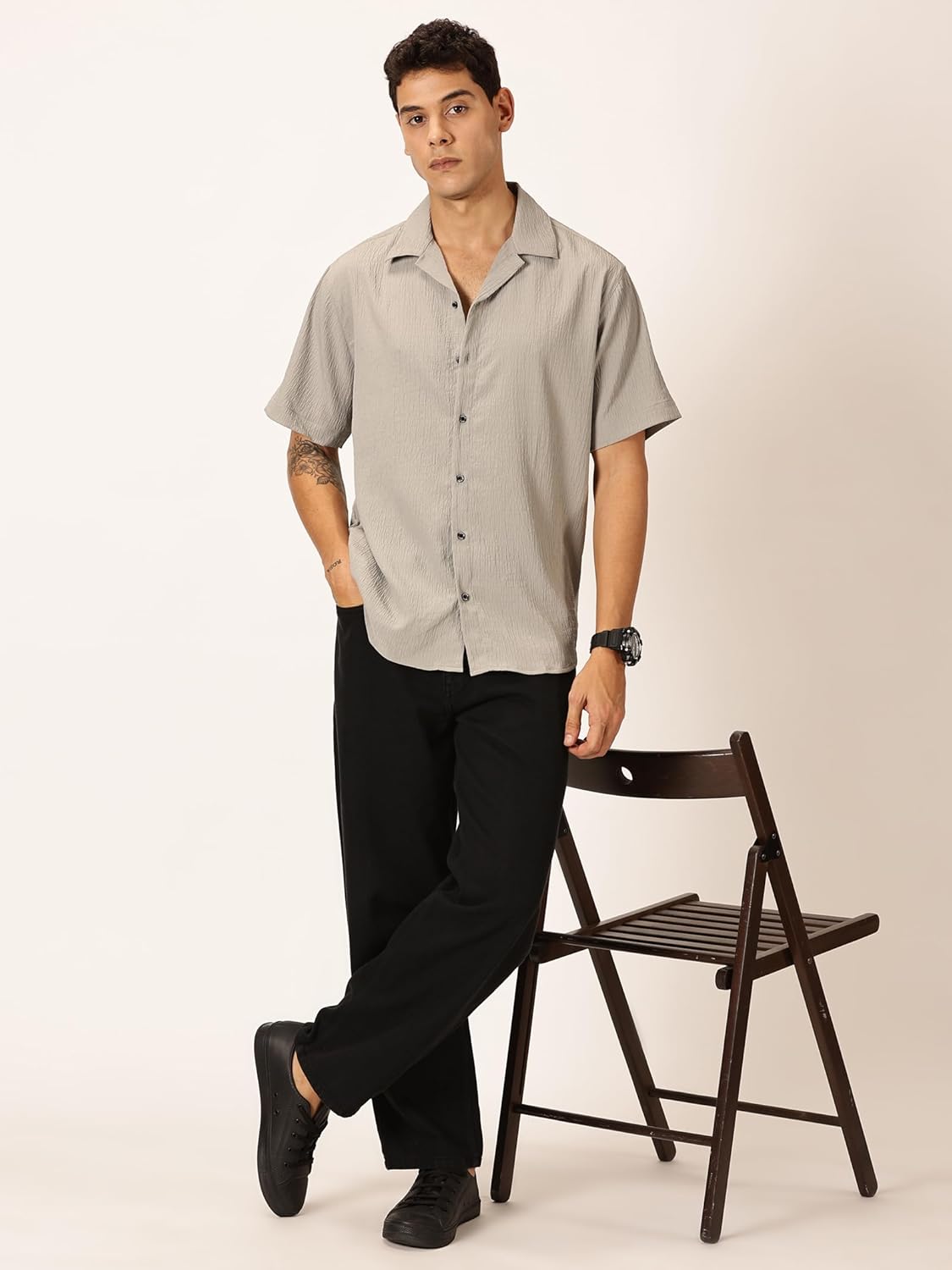 TEXTURED CUBAN COLLAR SHIRTS