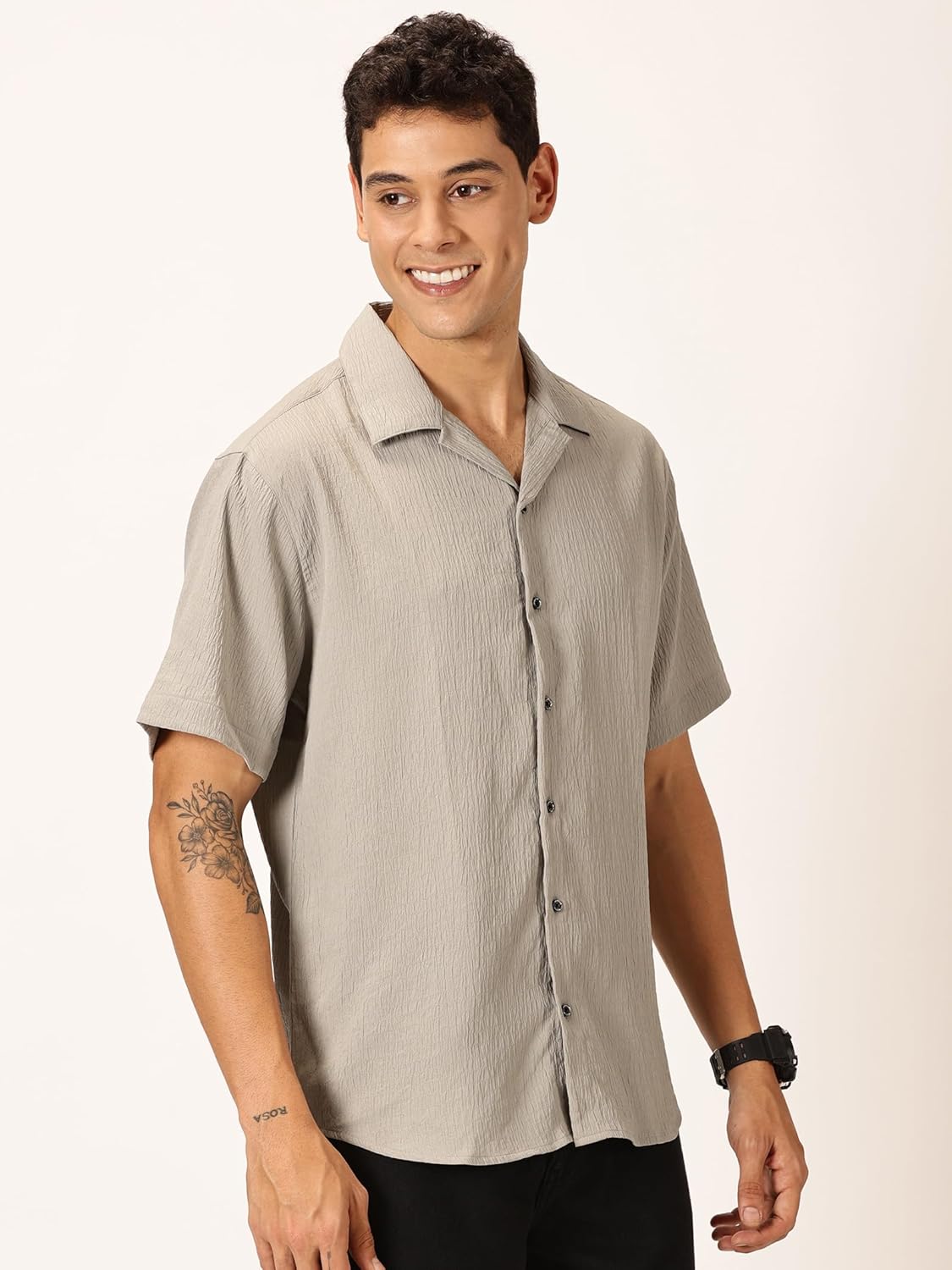 TEXTURED CUBAN COLLAR SHIRTS