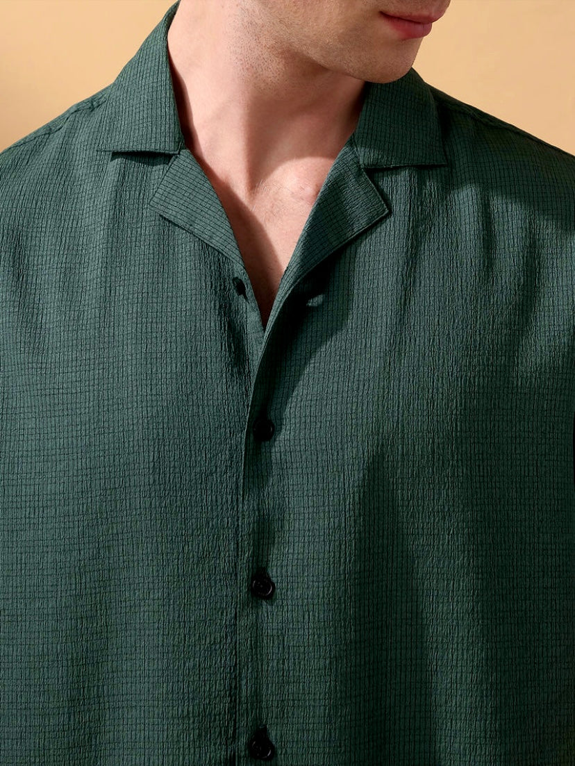 TEXTURED CUBAN COLLAR SHIRTS