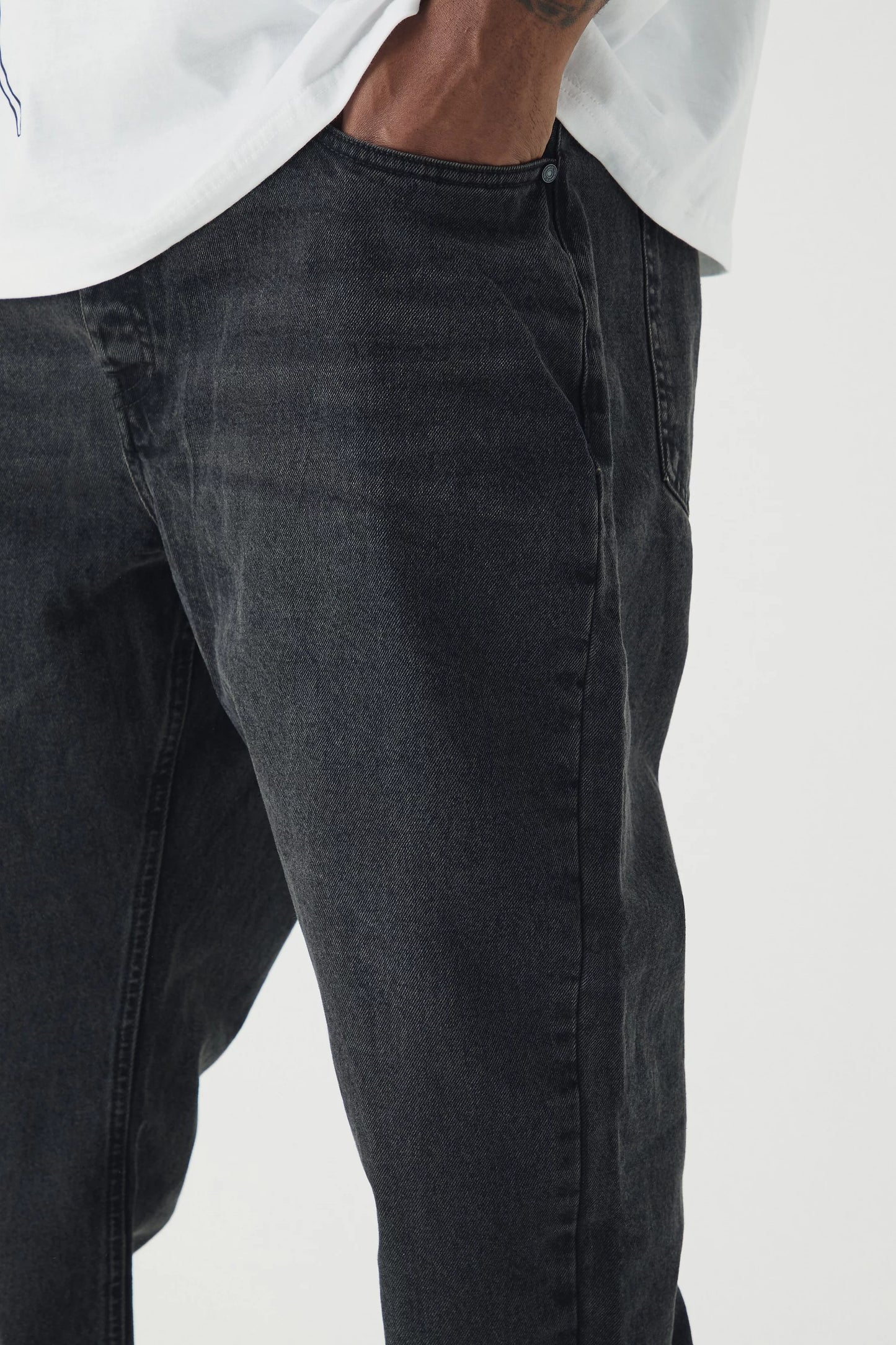 VINTAGE BAGGY STRAIGHT FIT JEANS - CHARCOAL