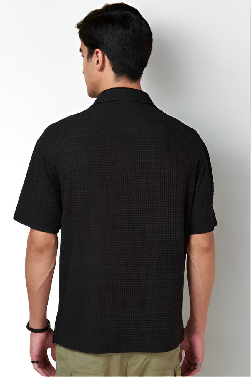 TEXTURED CUBAN COLLAR SHIRTS