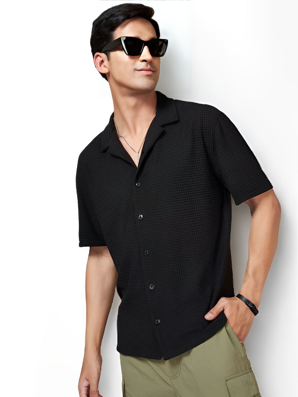 TEXTURED CUBAN COLLAR SHIRTS