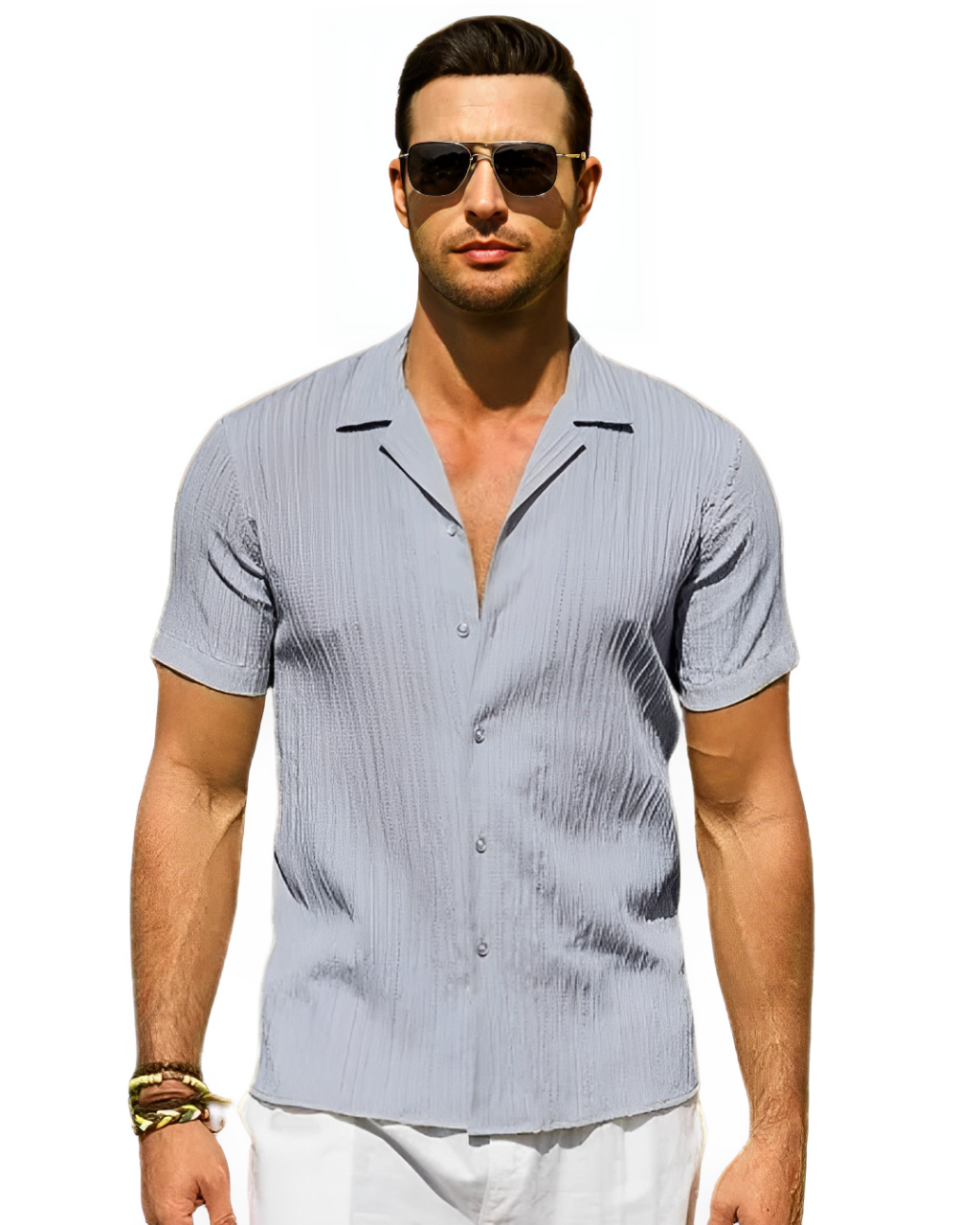 TEXTURED CUBAN COLLAR SHIRTS