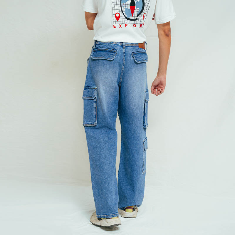 WIDE LEG CARGO DENIM - UNISEX
