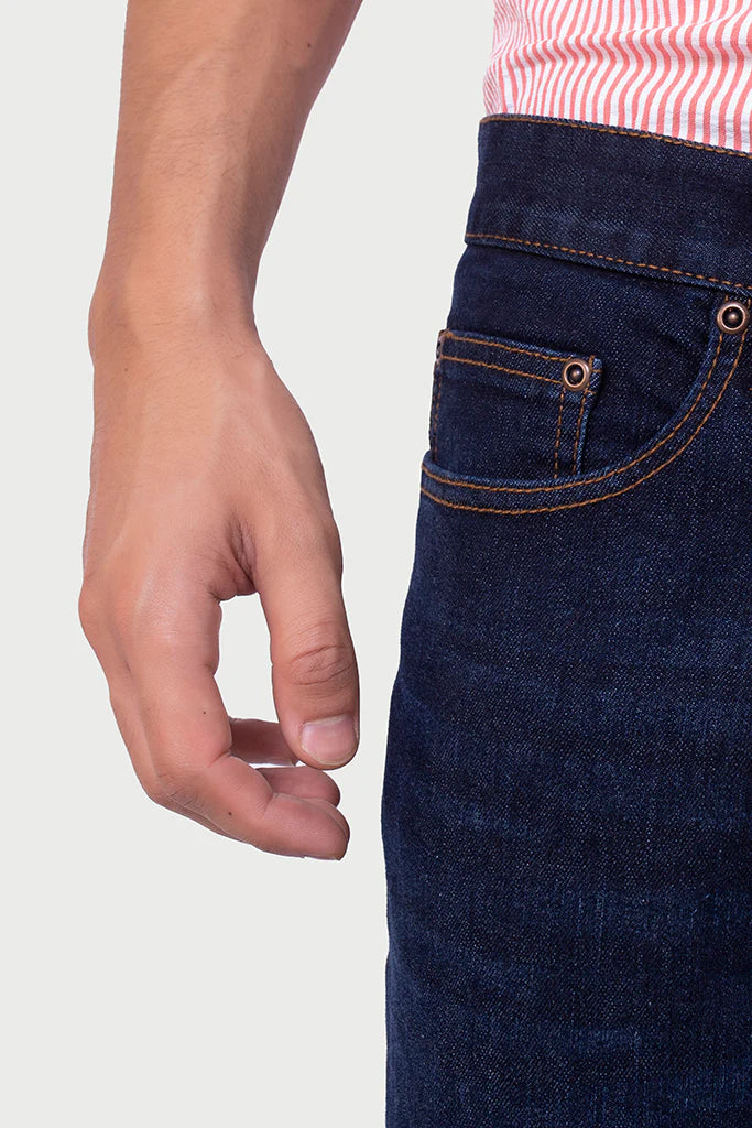 NAVY BLUE NARROW FIT JEANS - MENS