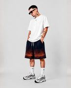 HEAT WAVE  SHORTS - ABSTRACT LINES - NAVY