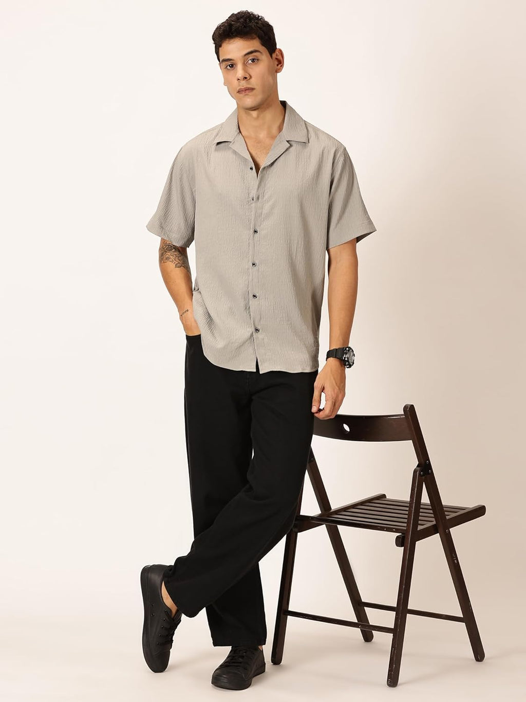 TEXTURED CUBAN COLLAR SHIRTS