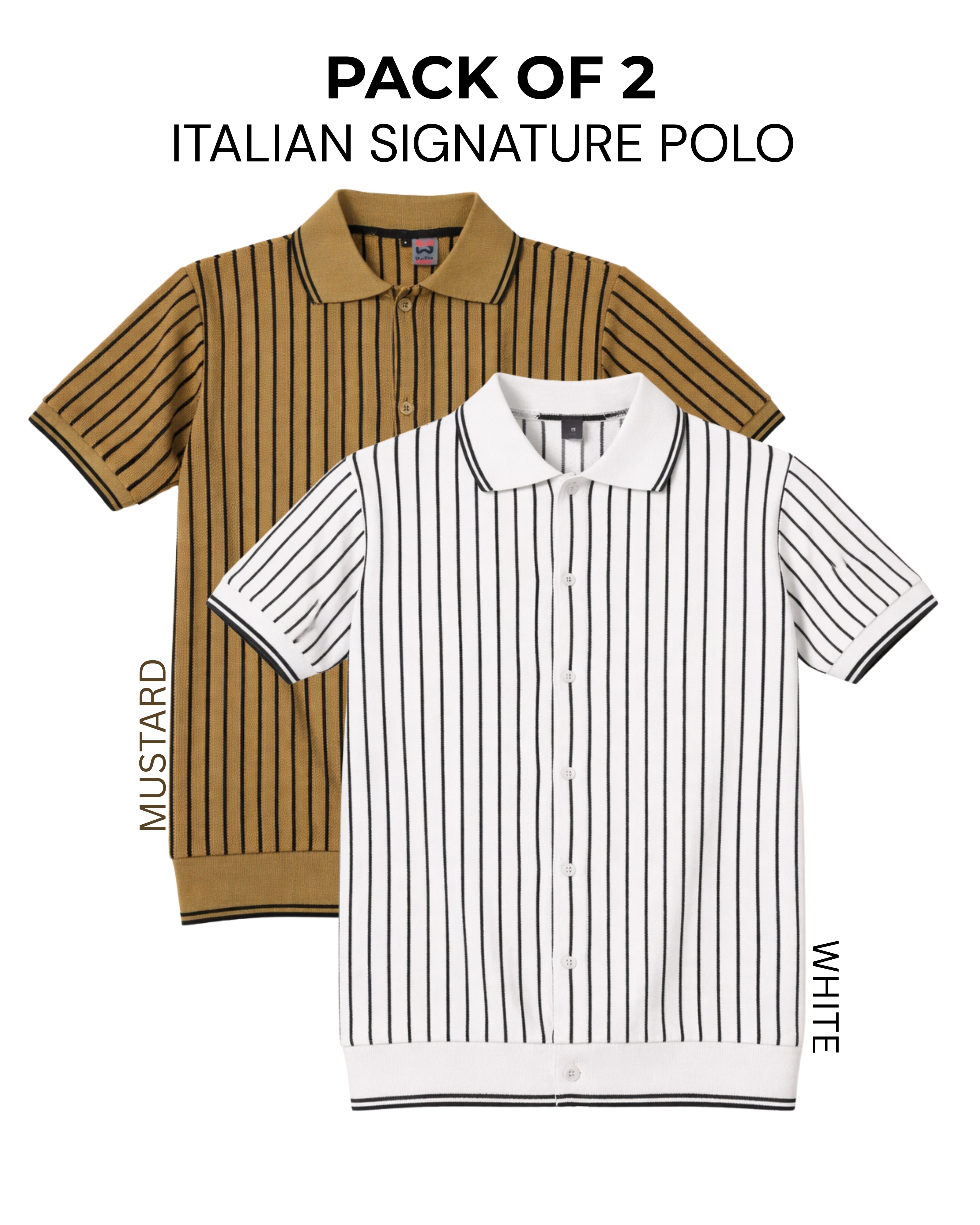PACK OF 2 ITALIAN SIGNATURE POLO