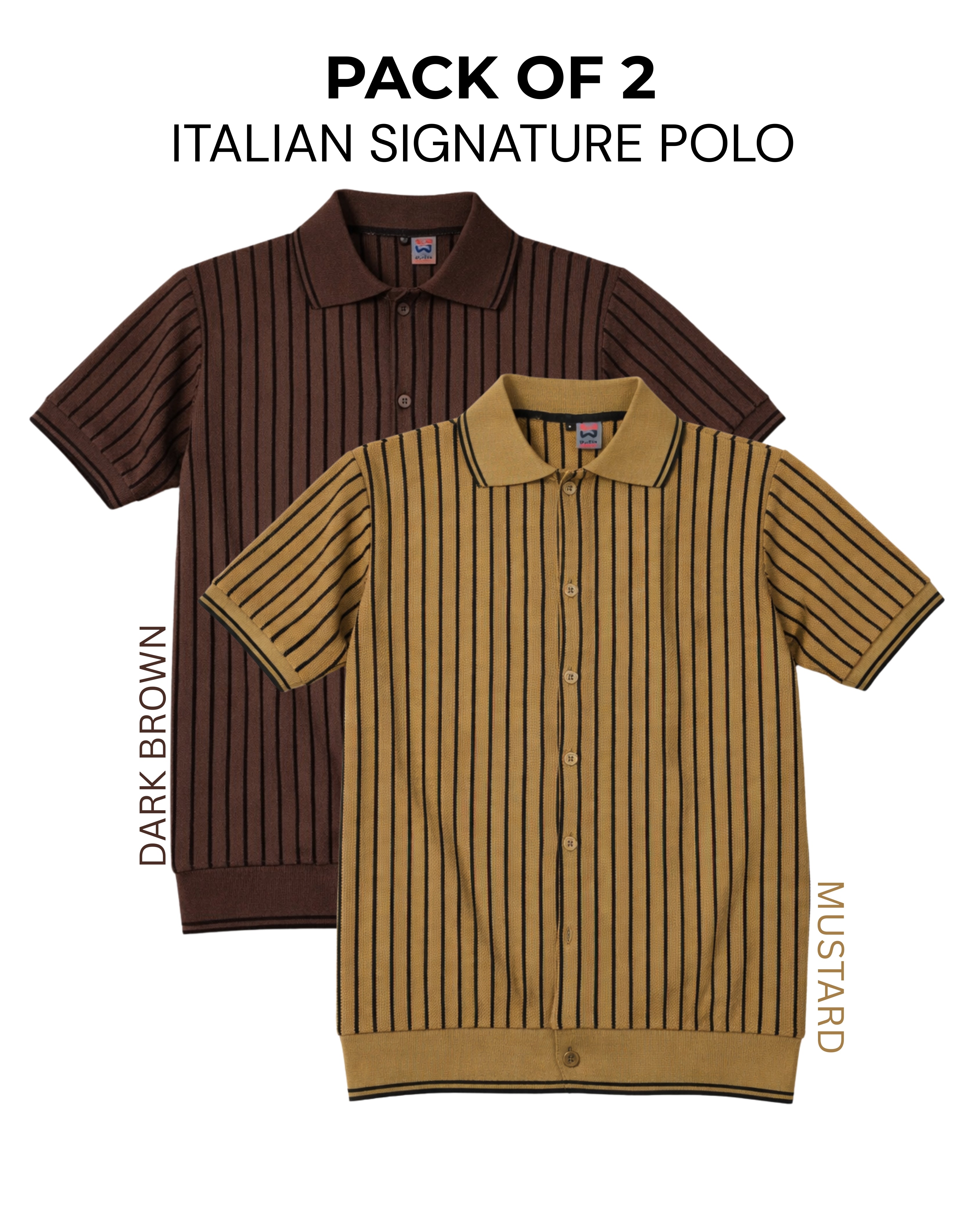 PACK OF 2 ITALIAN SIGNATURE POLO