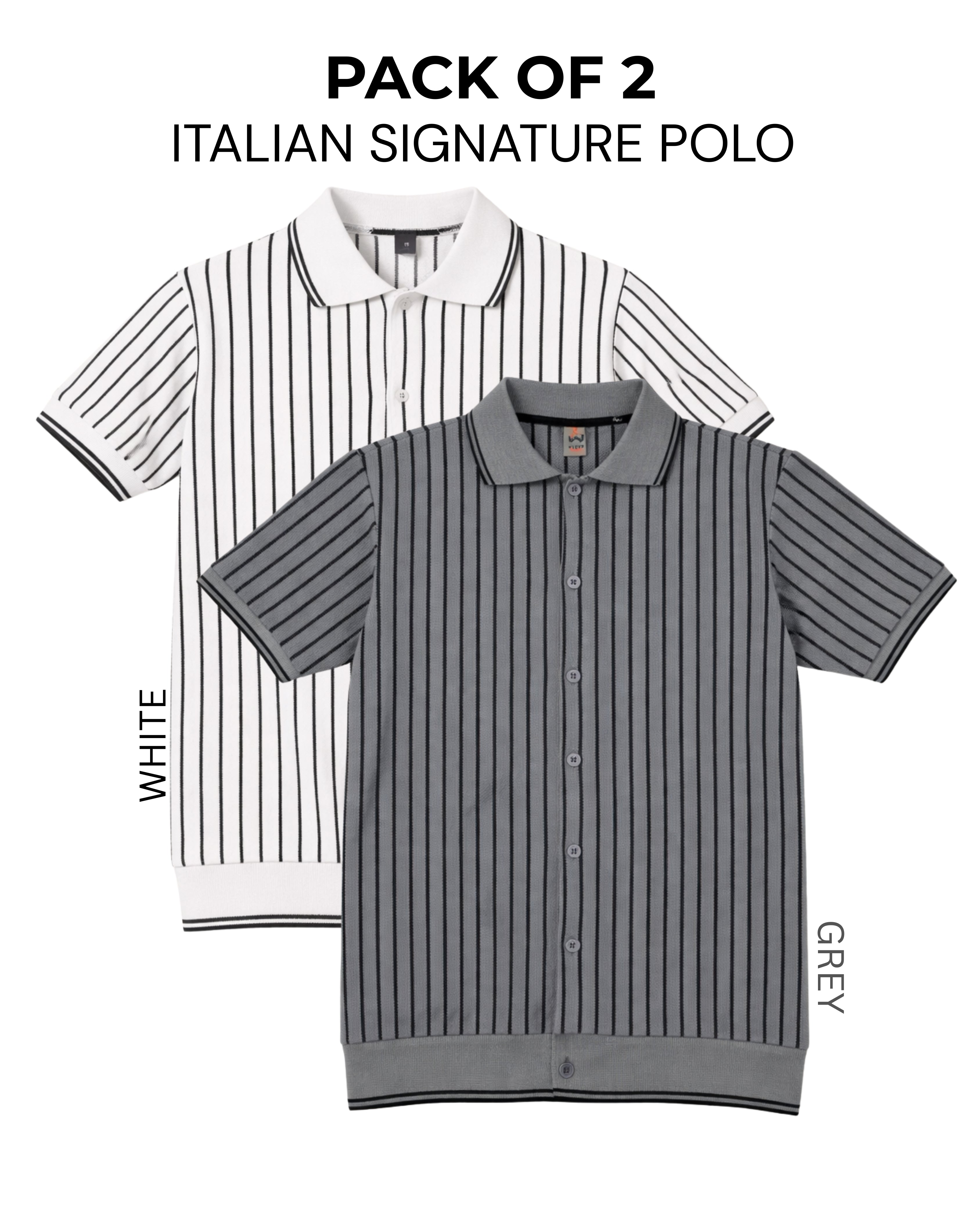 PACK OF 2 ITALIAN SIGNATURE POLO