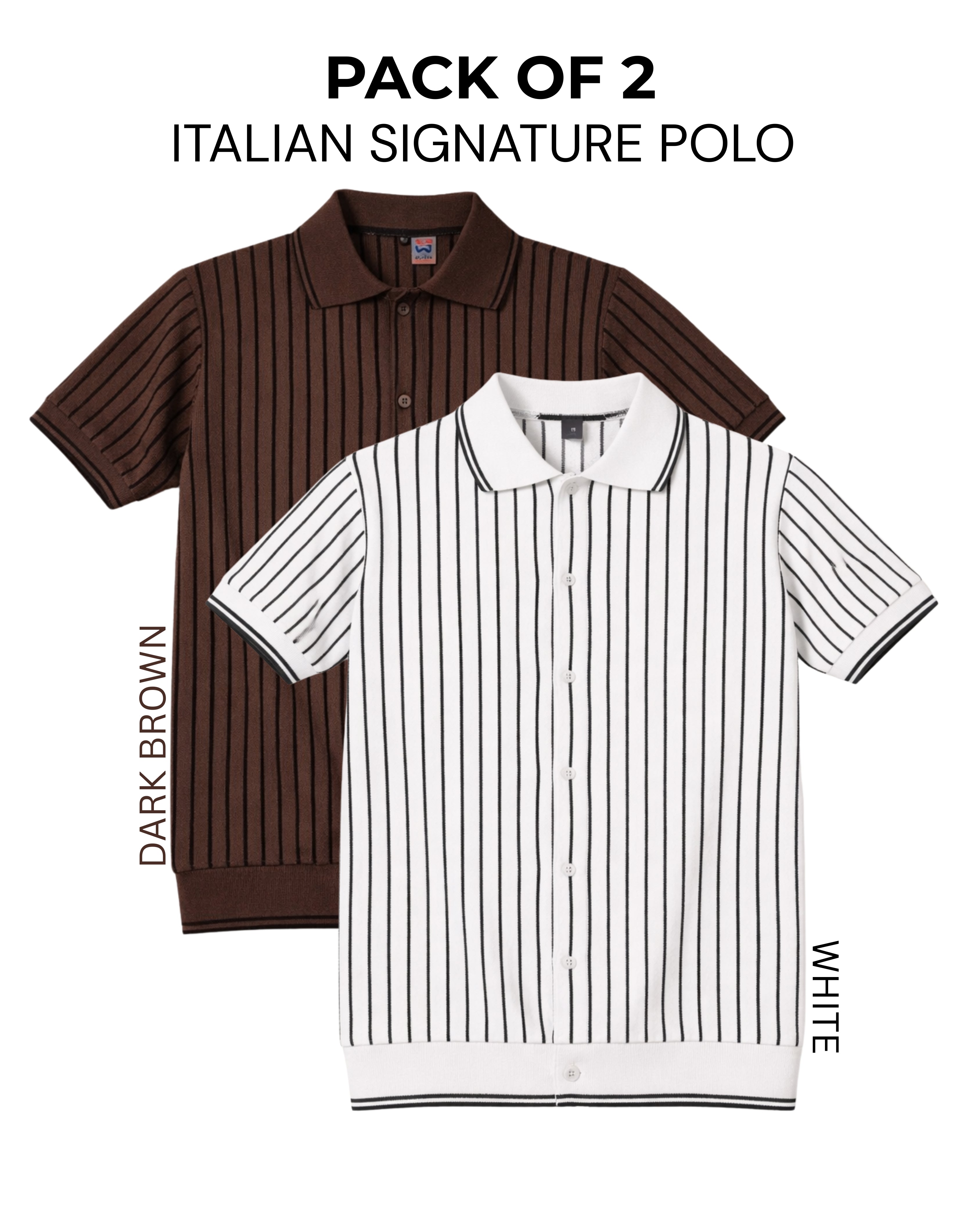 PACK OF 2 ITALIAN SIGNATURE POLO