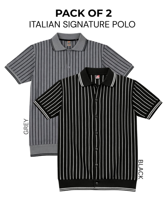 PACK OF 2 ITALIAN SIGNATURE POLO