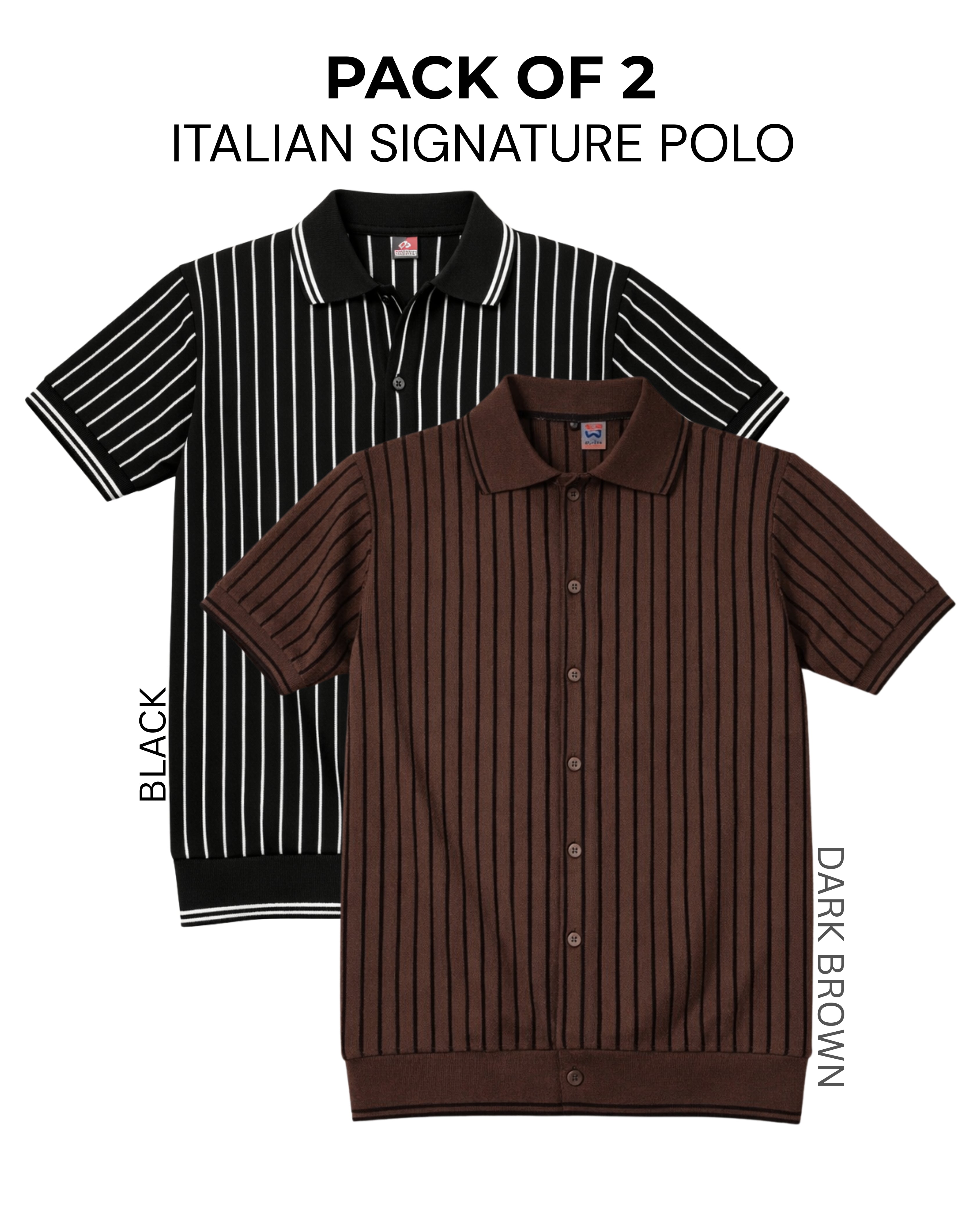 PACK OF 2 ITALIAN SIGNATURE POLO
