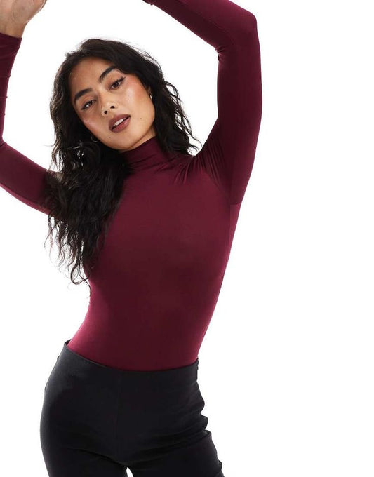 MAROON TURTLE NECK TOP - UNISEX