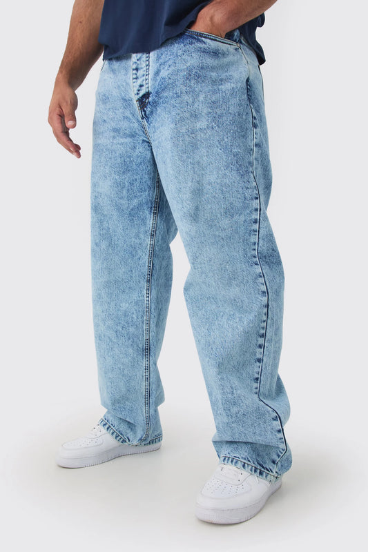 VINTAGE BAGGY STRAIGHT-FIT JEANS - LIGHT BLUE