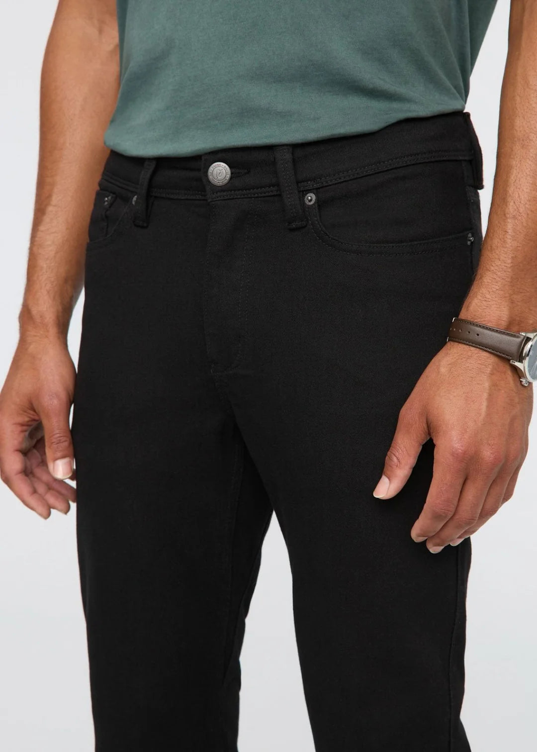 BLACK NARROW-FIT JEANS - MENS