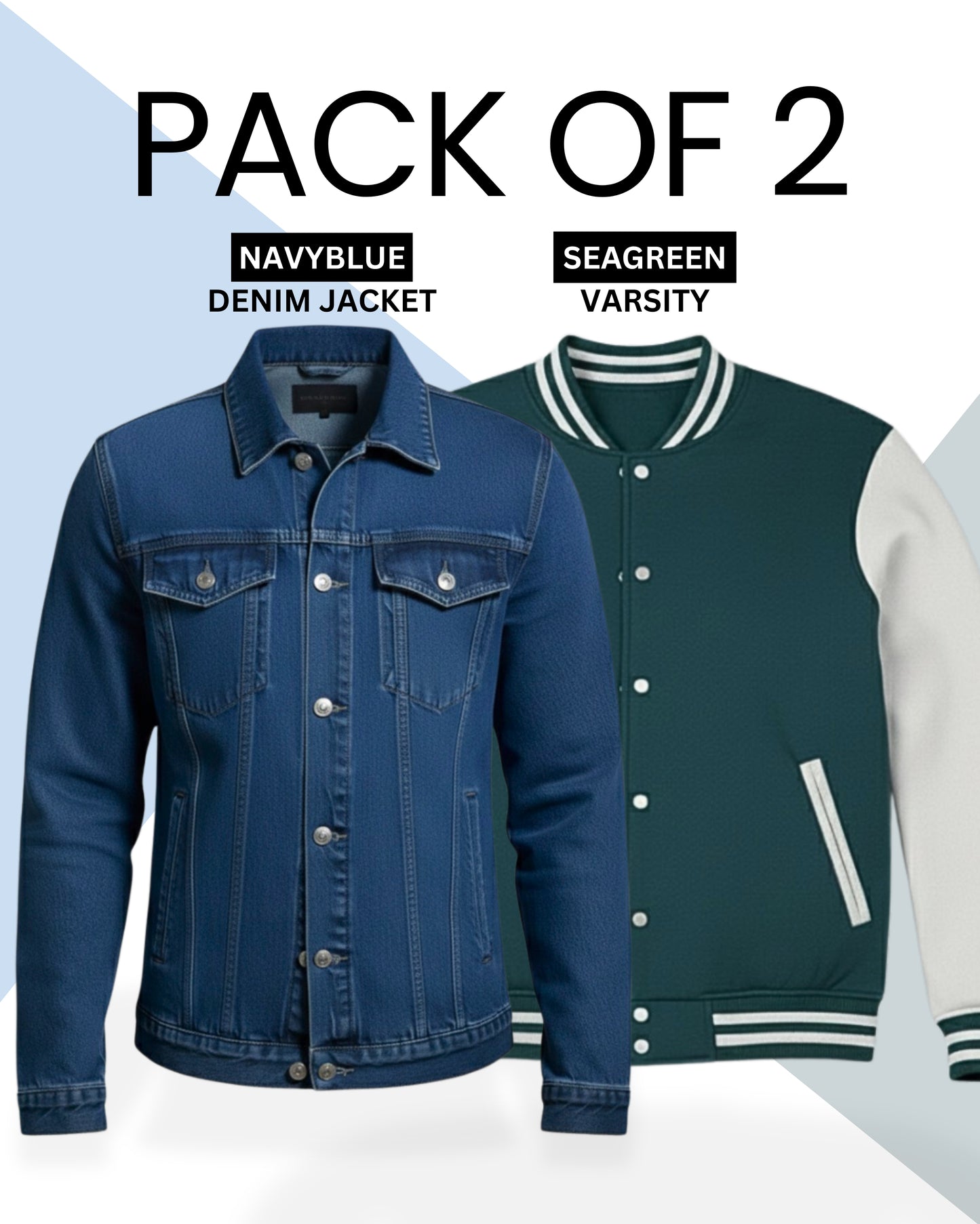 PACK OF 2 - DENIM JACKET & VARSITY COMBO