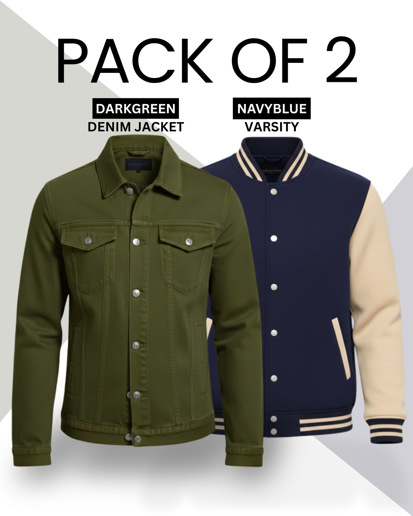 PACK OF 2 - DENIM JACKET & VARSITY COMBO
