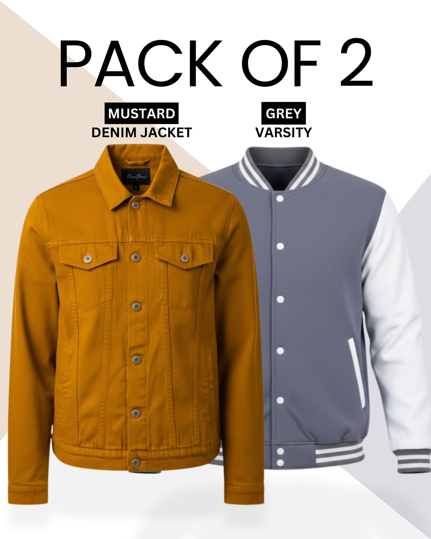 PACK OF 2 - DENIM JACKET & VARSITY COMBO