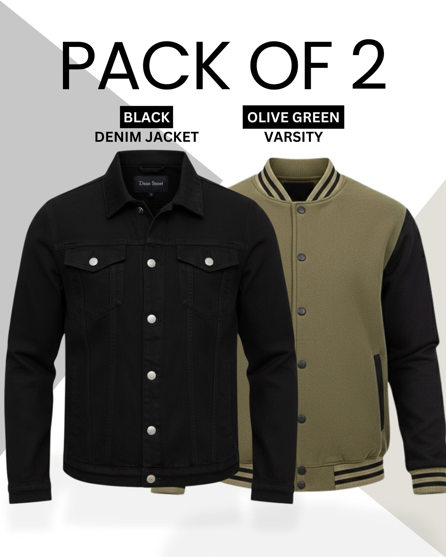 PACK OF 2 - DENIM JACKET & VARSITY COMBO