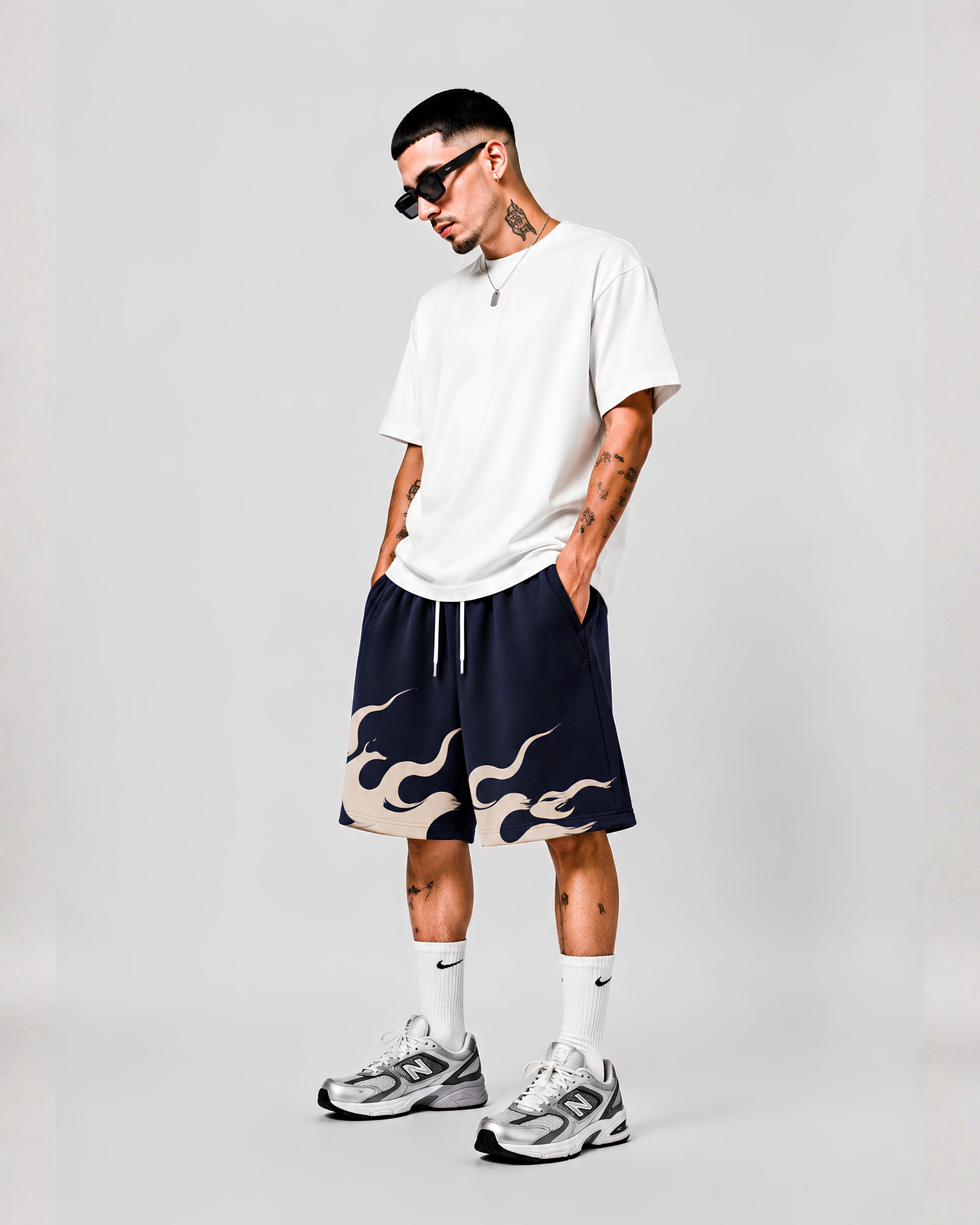 HEAT WAVE  SHORTS - SMOKE FLOW - NAVY