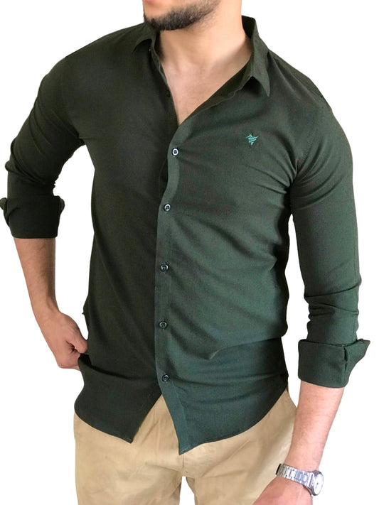 LYCRA TEXTURED CASUAL SHIRT