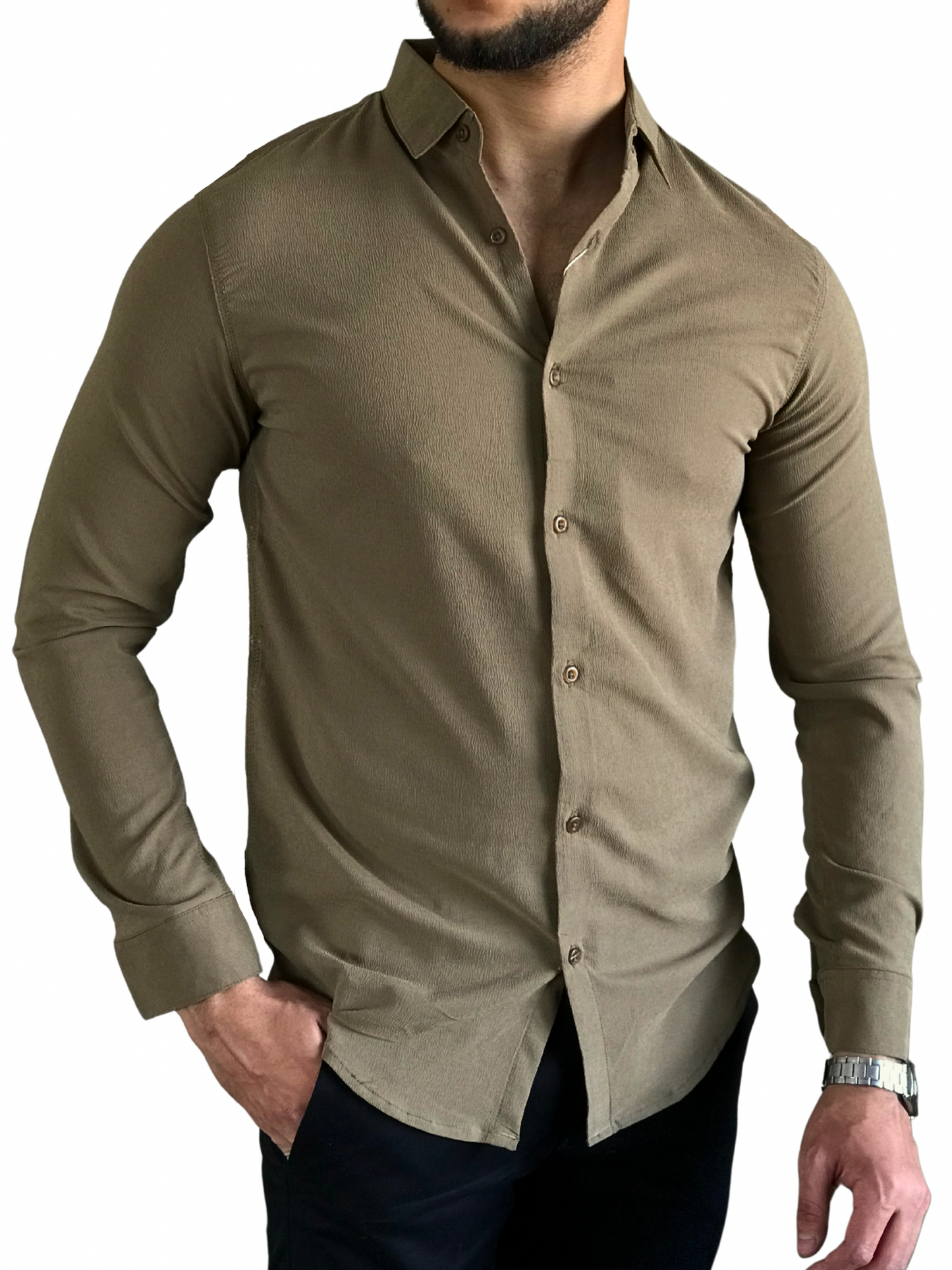 LYCRA TEXTURED CASUAL SHIRT