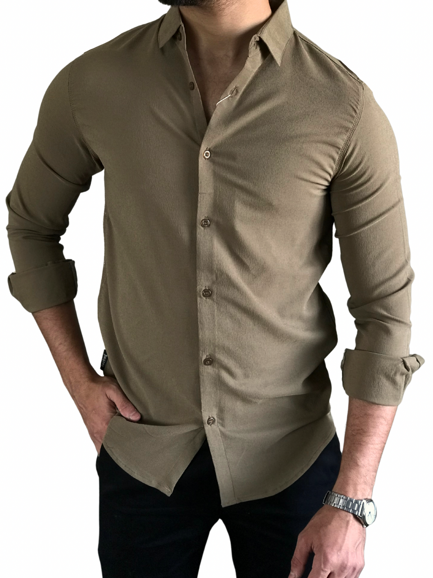 LYCRA TEXTURED CASUAL SHIRT