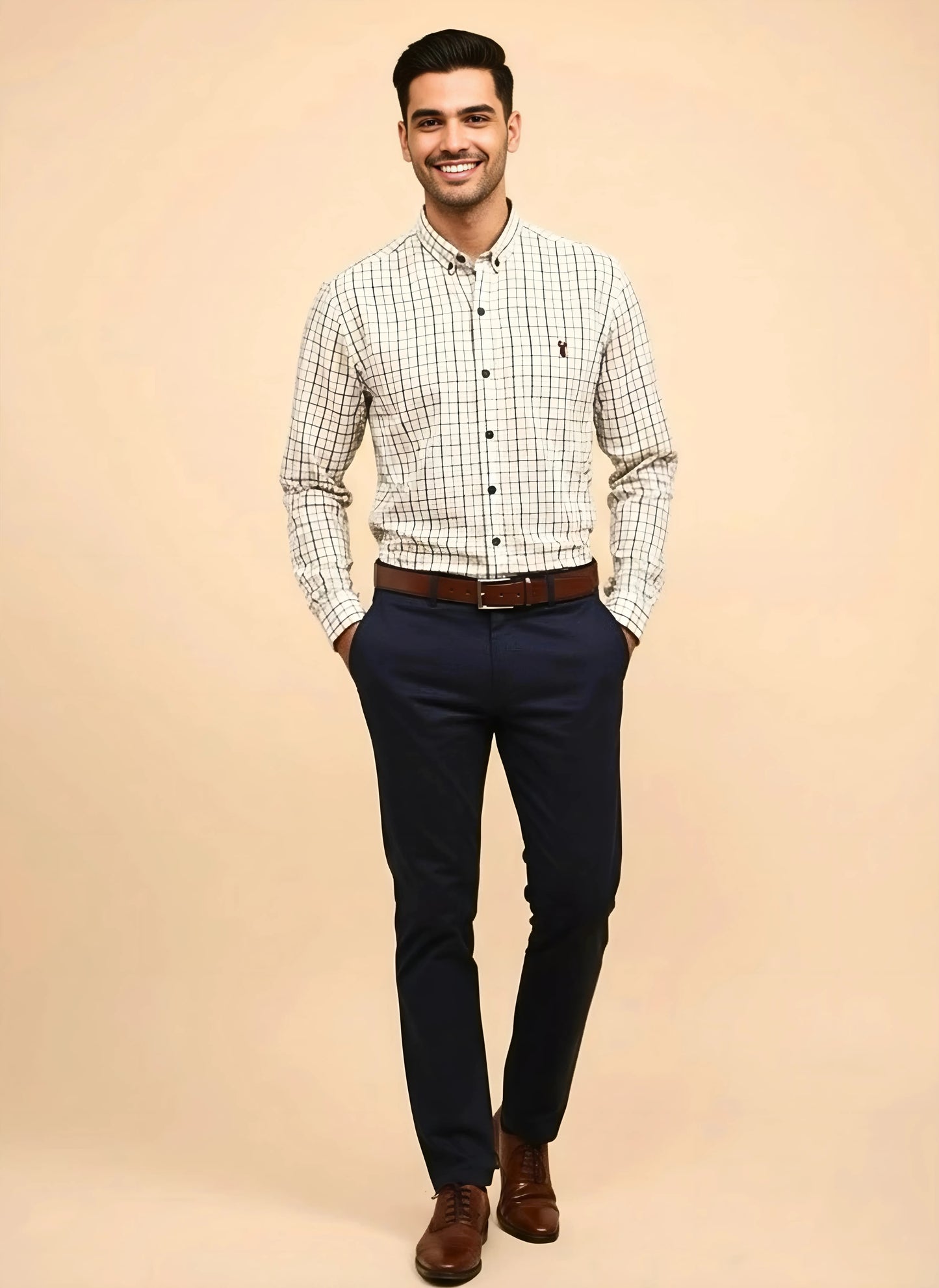 WHITE-EDGE CHECKERED SHIRT