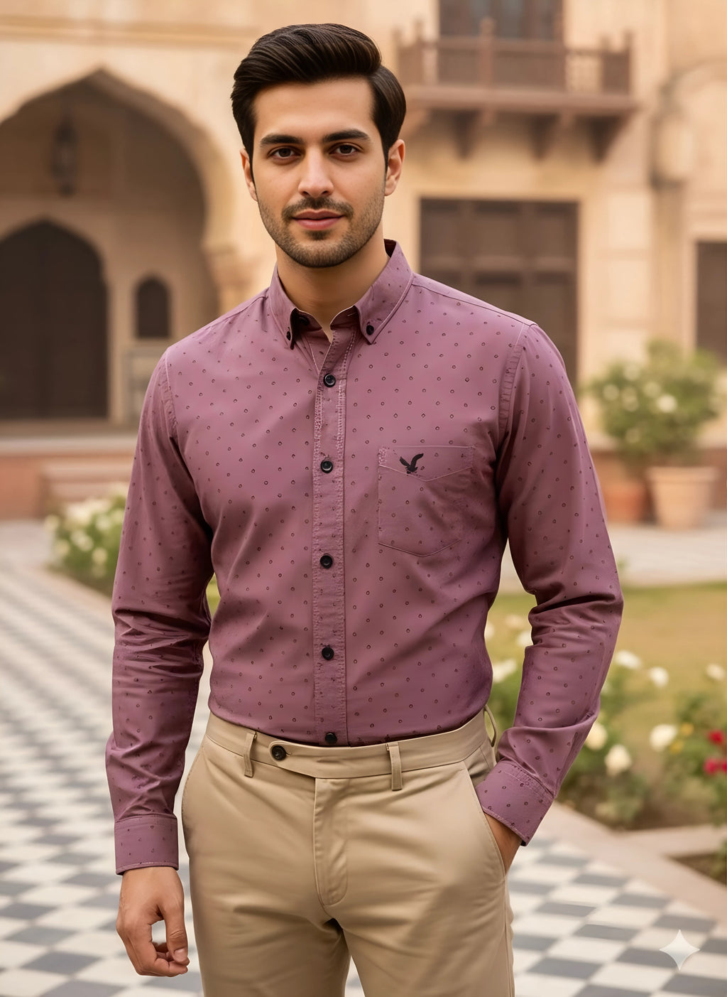 COPPER PINK PRINTED SHIRT
