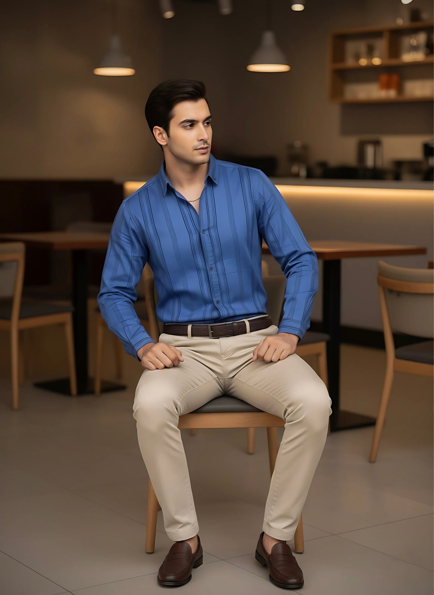 BLUE LINING CASUAL SHIRT