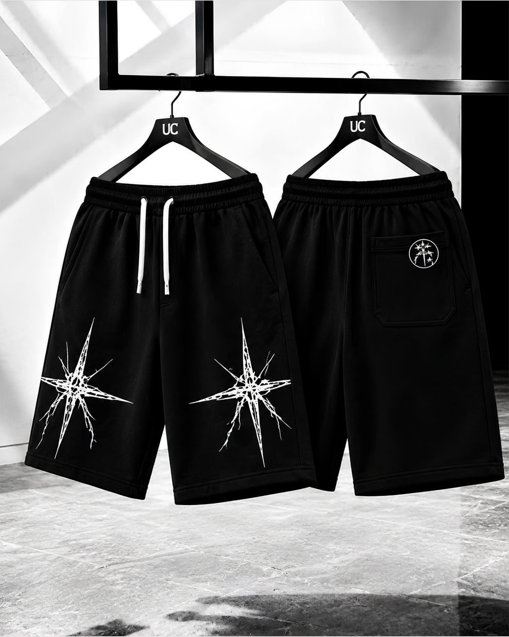 HEAT WAVE  SHORTS - WASTELAND STAR -BLACK