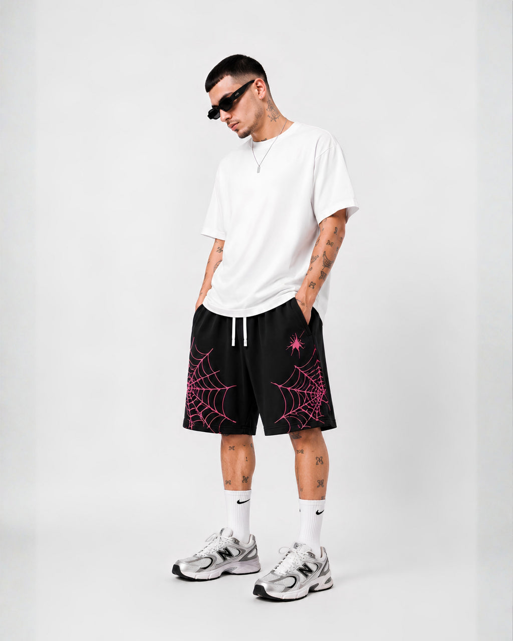 HEAT WAVE  SHORTS - WEB CITY -BLACK