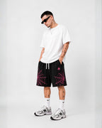 HEAT WAVE  SHORTS - WEB CITY -BLACK