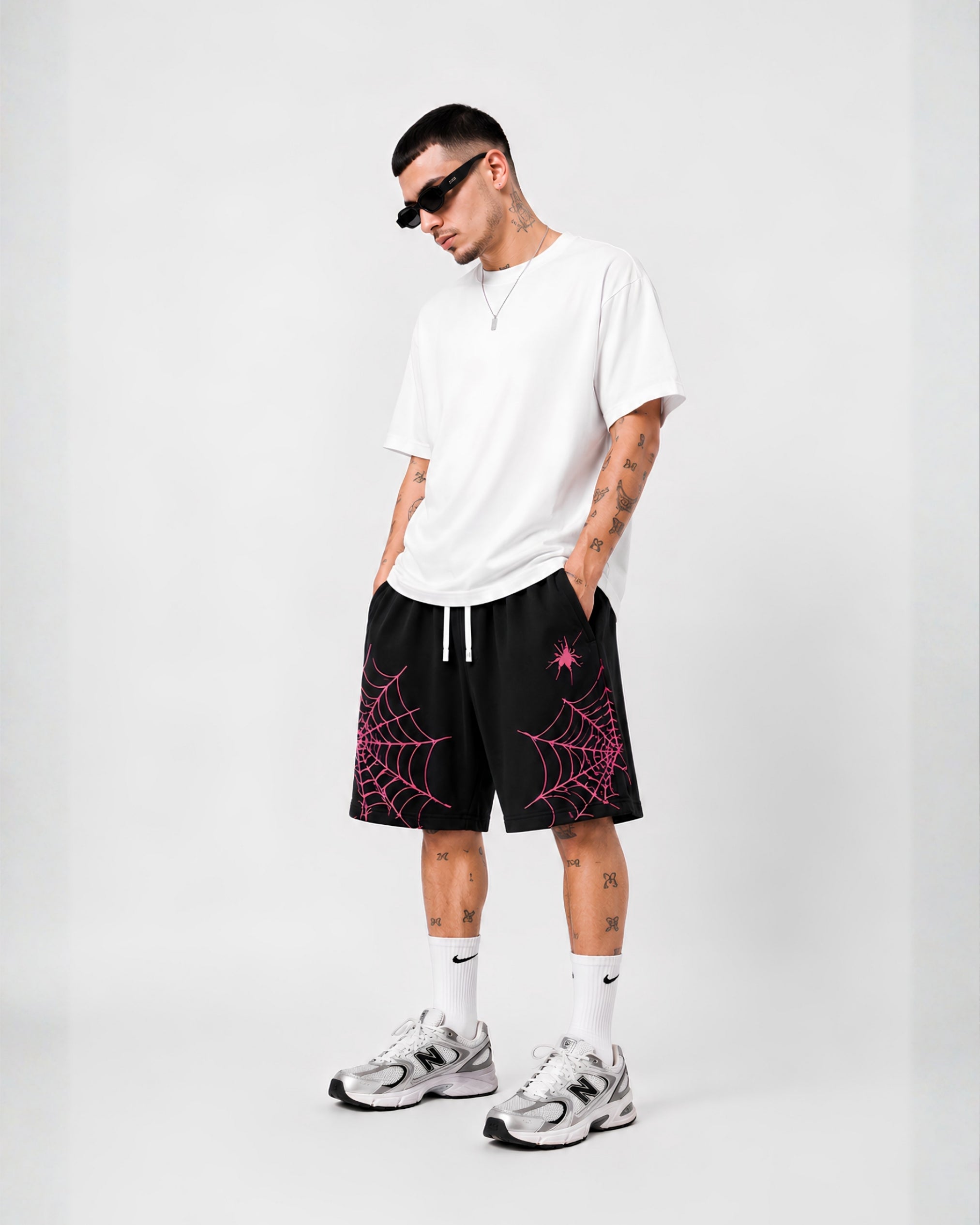HEAT WAVE  SHORTS - WEB CITY -BLACK