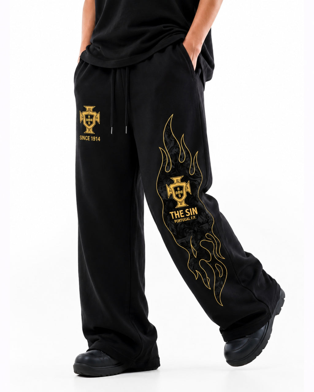 APEX WIDE-LEG TROUSER // PORTUGAL FC ( GOLD EDITION )