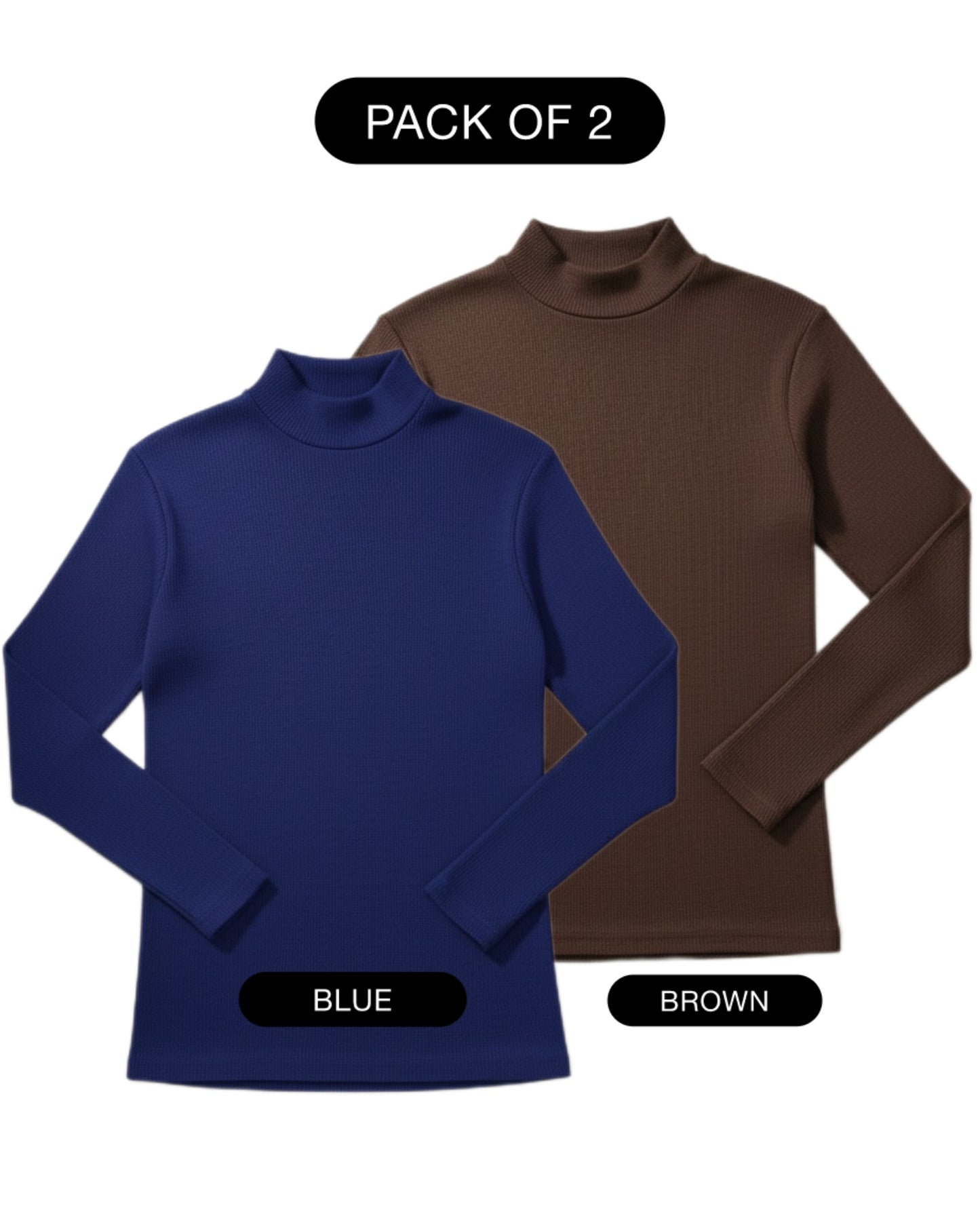 PACK OF 2 RIBBED KNIT HIGHNECK - UNISEX