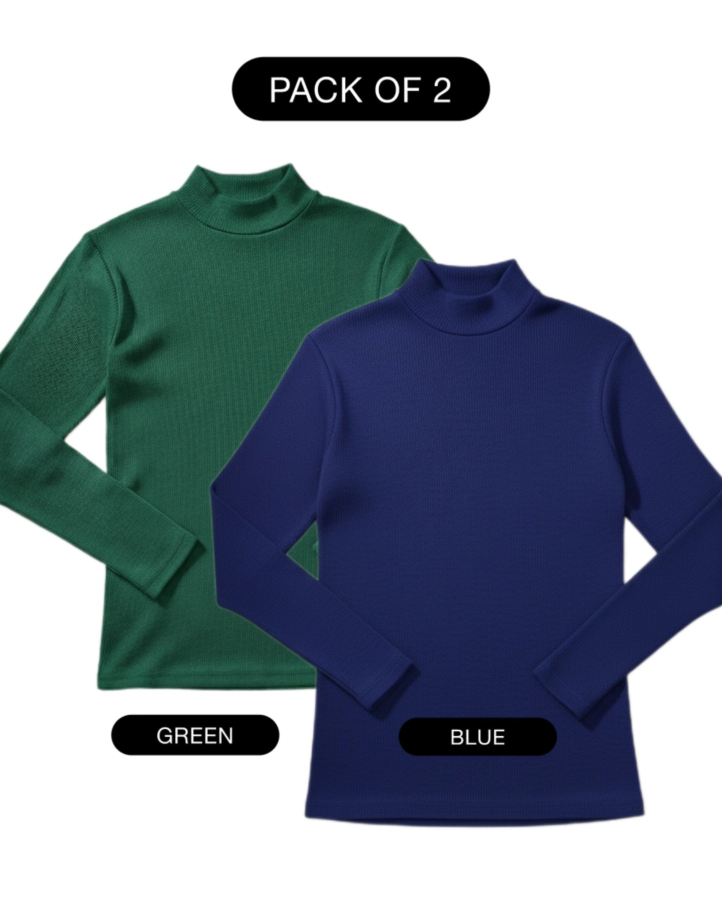 PACK OF 2 RIBBED KNIT HIGHNECK - UNISEX