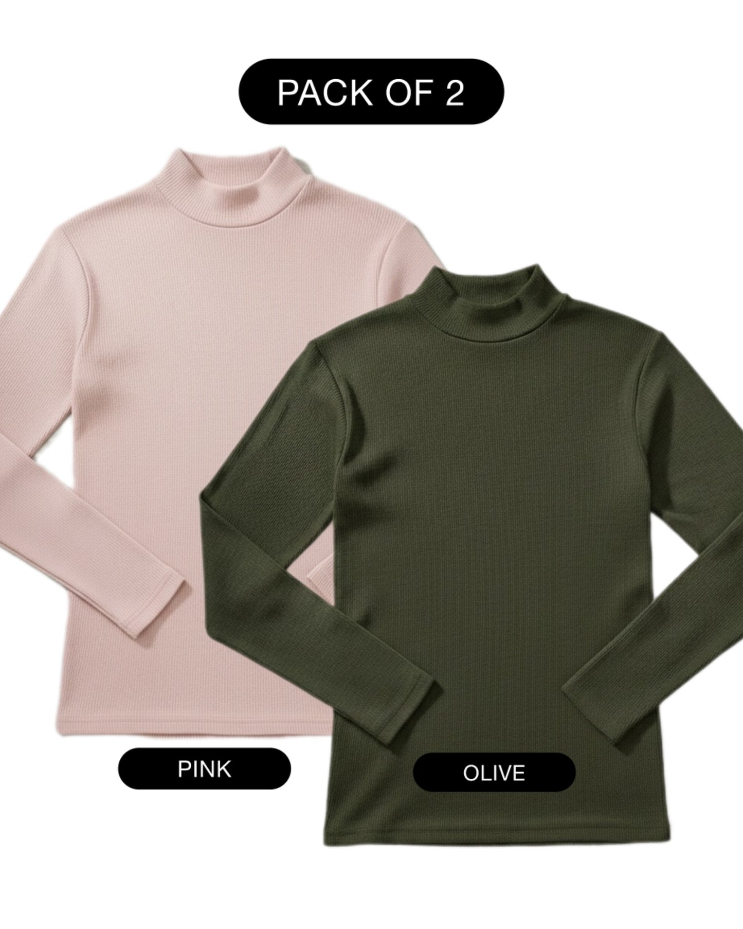 PACK OF 2 RIBBED KNIT HIGHNECK - UNISEX