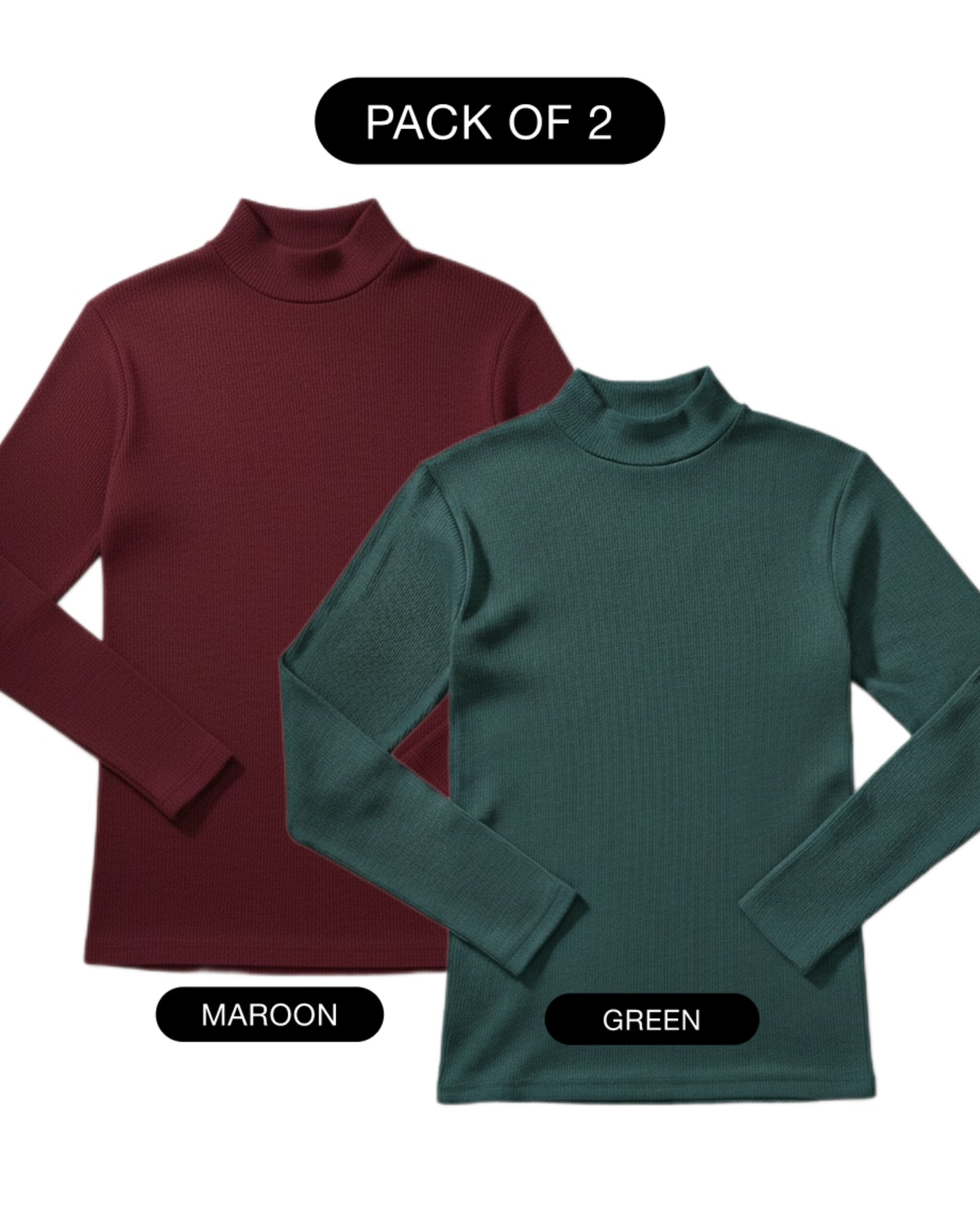 PACK OF 2 RIBBED KNIT HIGHNECK - UNISEX
