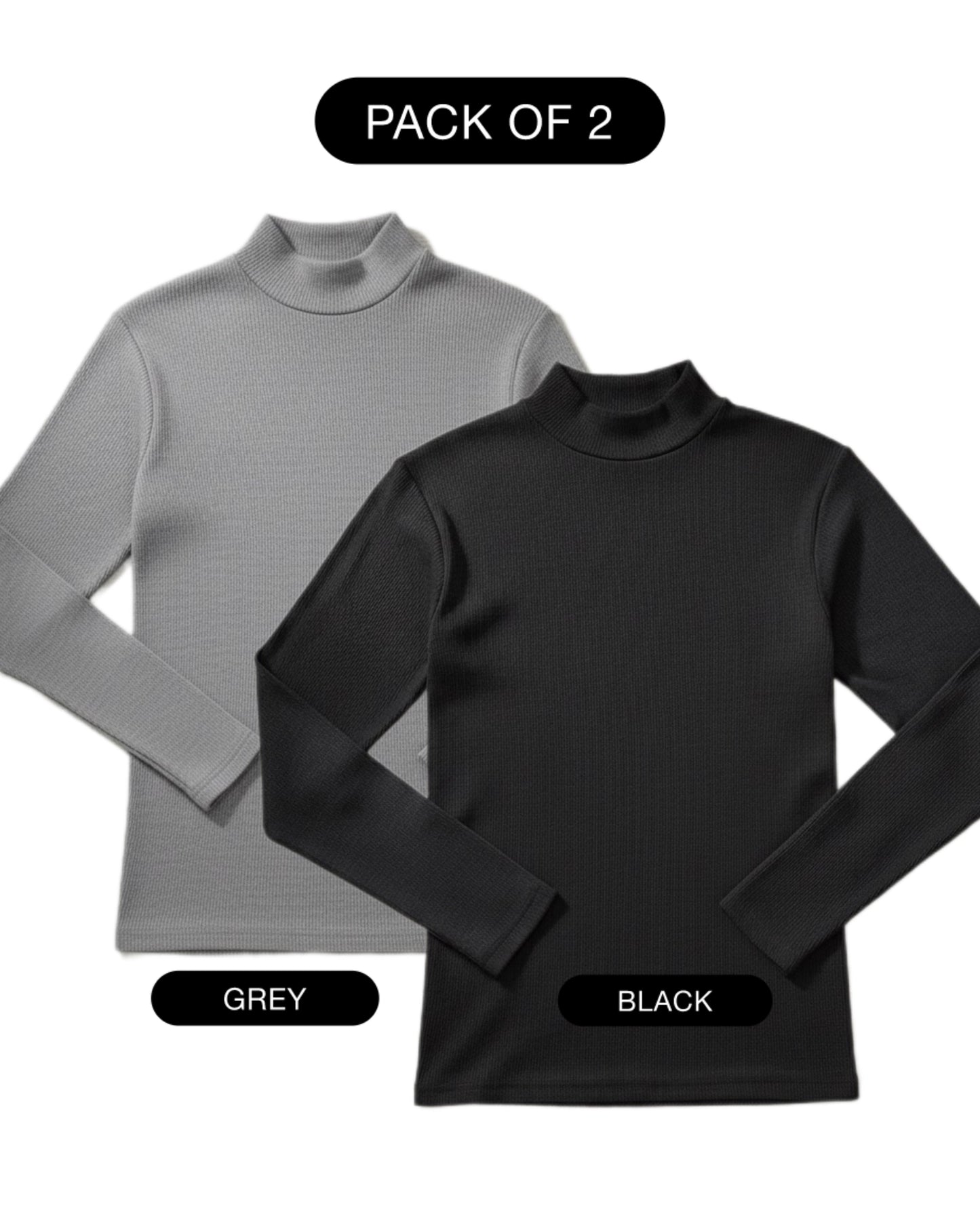 PACK OF 2 RIBBED KNIT HIGHNECK - UNISEX