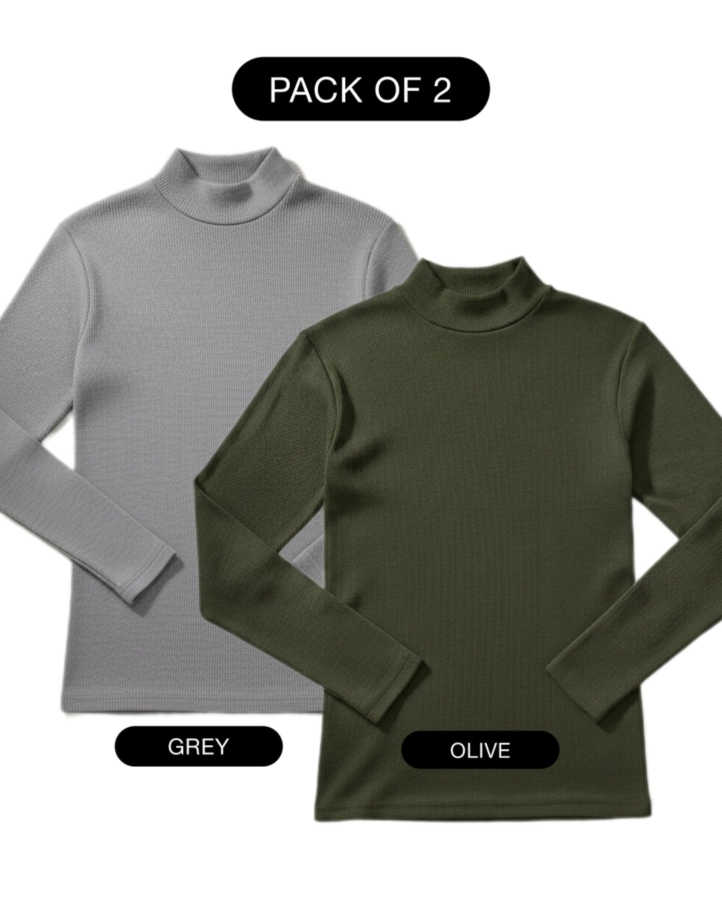 PACK OF 2 RIBBED KNIT HIGHNECK - UNISEX