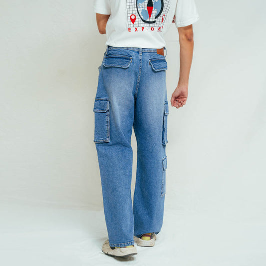 WIDE LEG CARGO DENIM - UNISEX